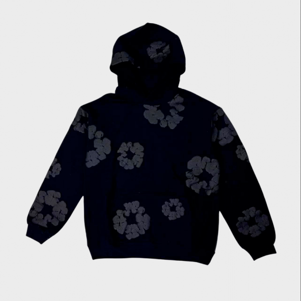 Denim Tears Black Monochrome Cotton Wreath Hoodie