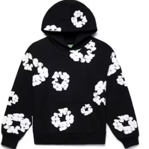 Cotton Wreath Hoodie 'Black White'